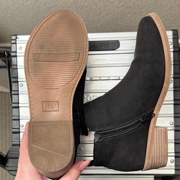 Black Suede-Look Ankle Booties – Classic Chelsea Style - Picture 4 of 4